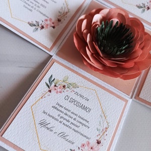 Invito nozze explosion box personalizzato - Partecipazione matrimonio unica e originale