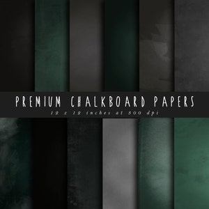 Chalkboard digital papers pack chalk board texture backgrounds 12 x 12 inch school blackboard black board black gray green commercial use
