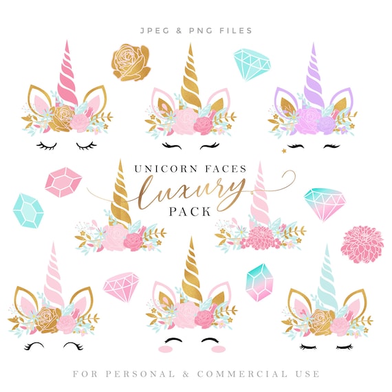 Rainbow Unicorn Head Clipart