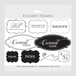 Frames clipart - elegant frames, ornate flourish frames, vintage style frames, digital frames collage and scrapbooking for commercial use