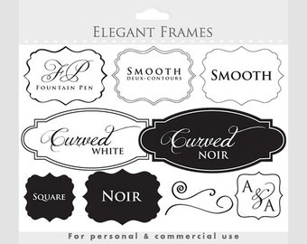 Frames clipart - elegant frames, ornate flourish frames, vintage style frames, digital frames collage and scrapbooking for commercial use