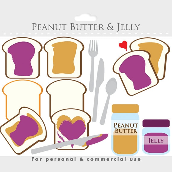 Peanut Butter And Jelly Clipart Toast Peanut Butter Jam Etsy