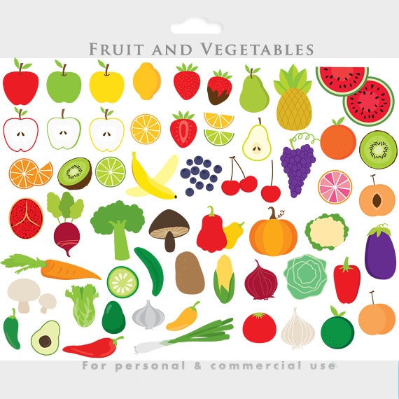Vegetable Clipart Fruit Clip Art Apple Clipart Slices - Etsy Australia
