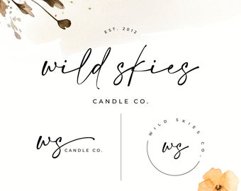 Premade logo design, flower logo design, text logo, minimalist logo design, candle logo, photography logo, logo maker, brand design, vector