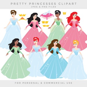 Princess Clip Art Princesses Clipart Glass Slipper - Etsy