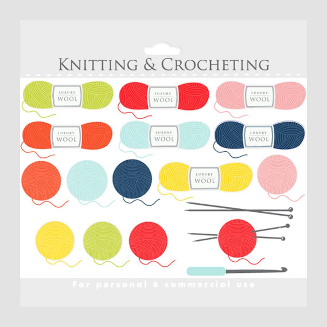 Knitting Clipart Crochet Clip Art Crocheting Knit Wool Etsy