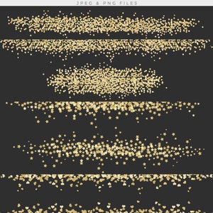 Confetti clipart - gold confetti clip art borders round circle star hearts confetti high resolution digital commercial use Christmas