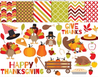 Thanksgiving clipart - thanks giving clip art turkey fall pilgrims pumpkin pie leaves apples corn horn plenty for personal commercial use