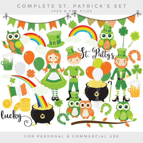st patricks day with owls