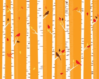 Fall trees clip art birch tree clipart autumn birds seasonal wreaths woodland forest woods bark commercial use leaves leafy trees birdies