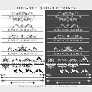 Vintage elements clipart - elegant flourish frames calligraphy frames vignettes ornate digital frames for scrapbooking and commercial use