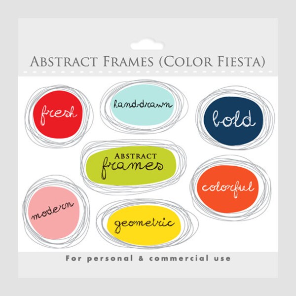Frames clipart - hand drawn frames, geometric, abstract, ornate frames, digital frames collage and scrapbooking for commercial use