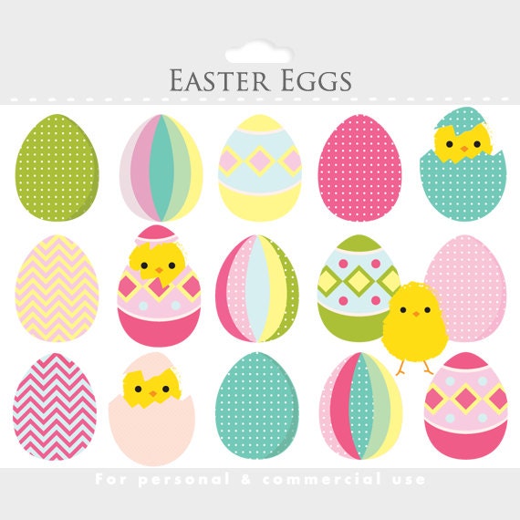 Easter Egg Clipart Easter Clip Art Chicks Eggs Egg - Etsy