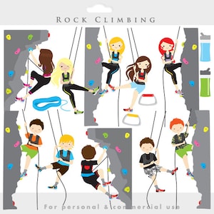 Rotsklimmen clipart - rotsklimmen clip art, sport, gezondheid, fitness, kinderen, bergbeklimmen, digitaal, voor persoonlijk commercieel gebruik