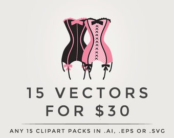 Vector clipart - .eps or .ai digital clip art pack any fifteen 15 clipart sets packs in vector format digital designs vectorized discount