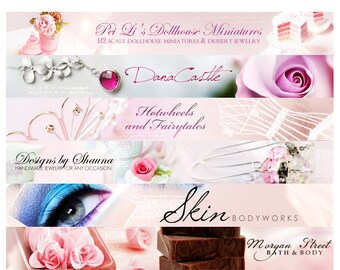 Valentine's Day banner Etsy avatar professional etsy banner design