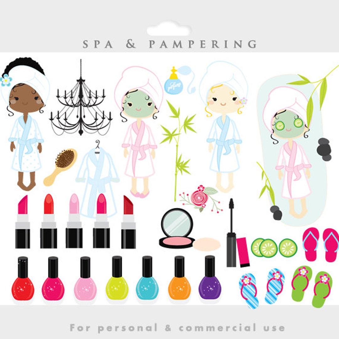 Spa Clipart - Sleepover Clip Art, Slumber Party, Fashion, Make-up ...