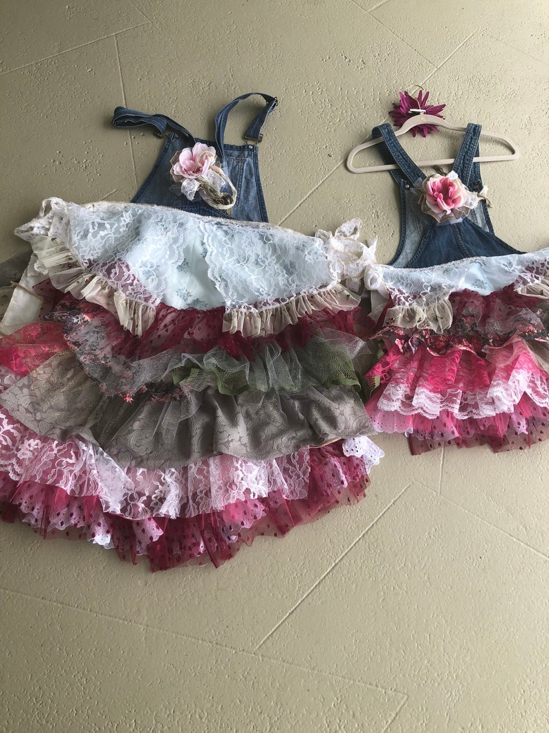 Mommy /& Me Matching outfits Mother and Daughter bib overall weddingpicture day daytime dress size does not matter