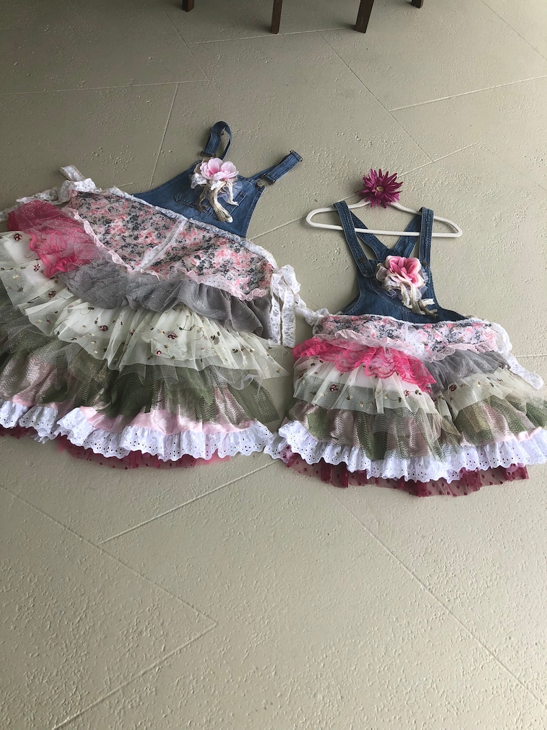 Mommy /& Me Matching outfits Mother and Daughter bib overall weddingpicture day daytime dress size does not matter
