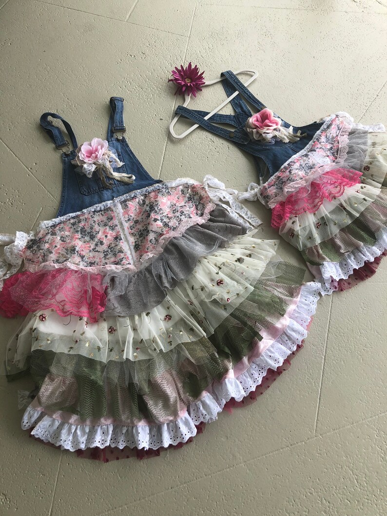 Mommy /& Me Matching outfits Mother and Daughter bib overall weddingpicture day daytime dress size does not matter