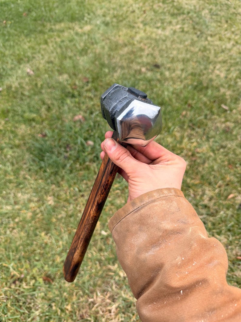 Hand forged blacksmith's rounding hammer (Hexagonal) image 7