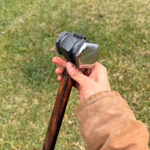Hand forged blacksmith's rounding hammer (Hexagonal) image 5