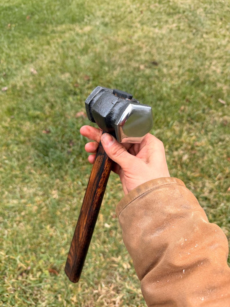Hand forged blacksmith's rounding hammer (Hexagonal) image 5
