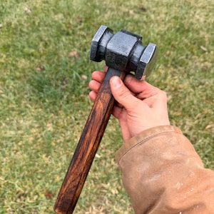 Hand forged blacksmith's rounding hammer (Hexagonal) image 1