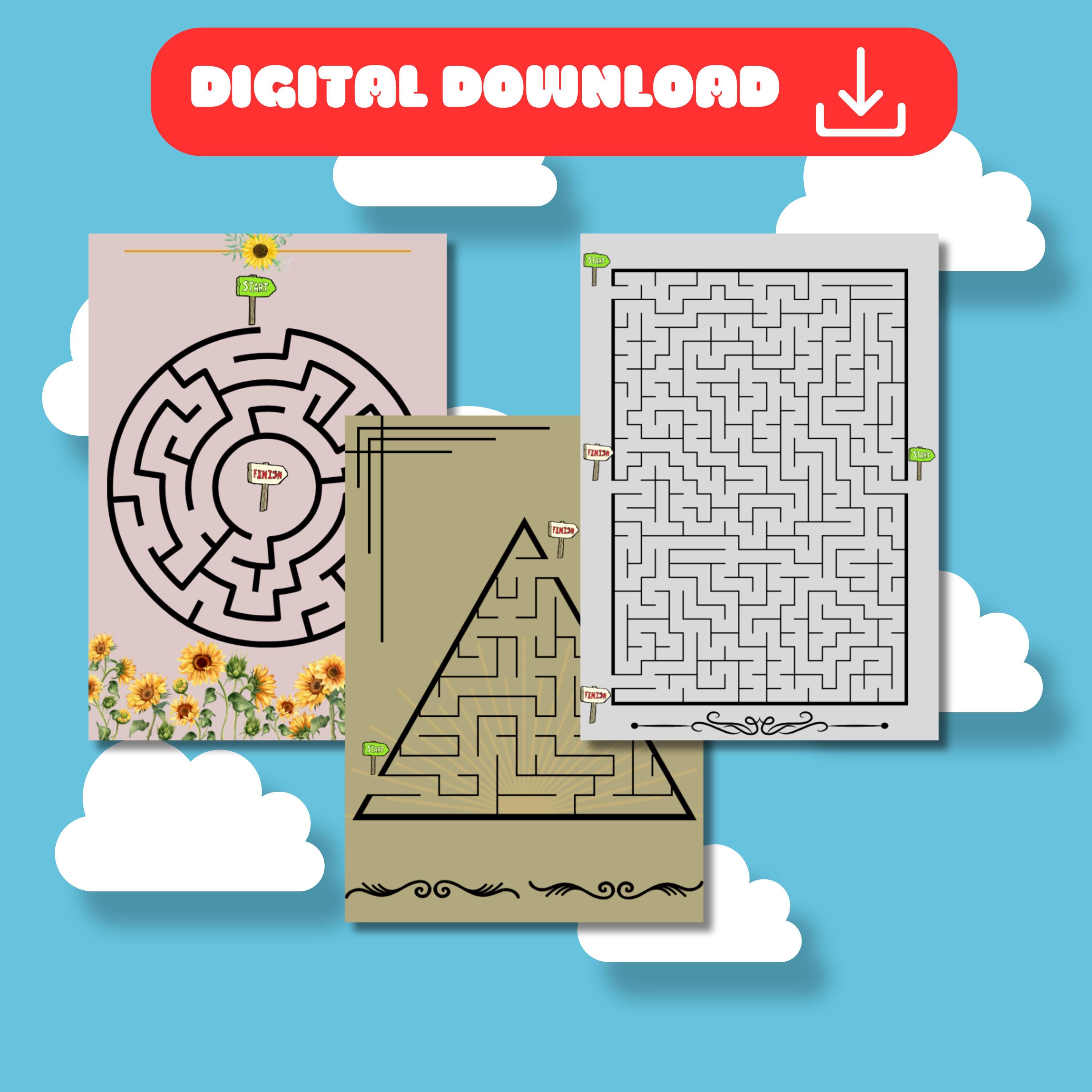 Kids Activities, Kids Puzzle Sheets, Kids Brain GYM, A4 Printable