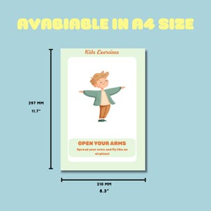 Kids Exercise Cards | Movement Gross Motor Skills | Fun Fitness Activities for Preschool Kindergarten | Printable | PDF image 3