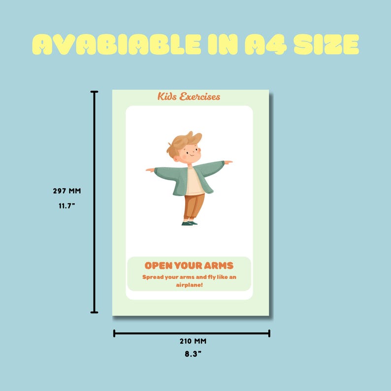 Kids Exercise Cards | Movement Gross Motor Skills | Fun Fitness Activities for Preschool Kindergarten | Printable | PDF image 3
