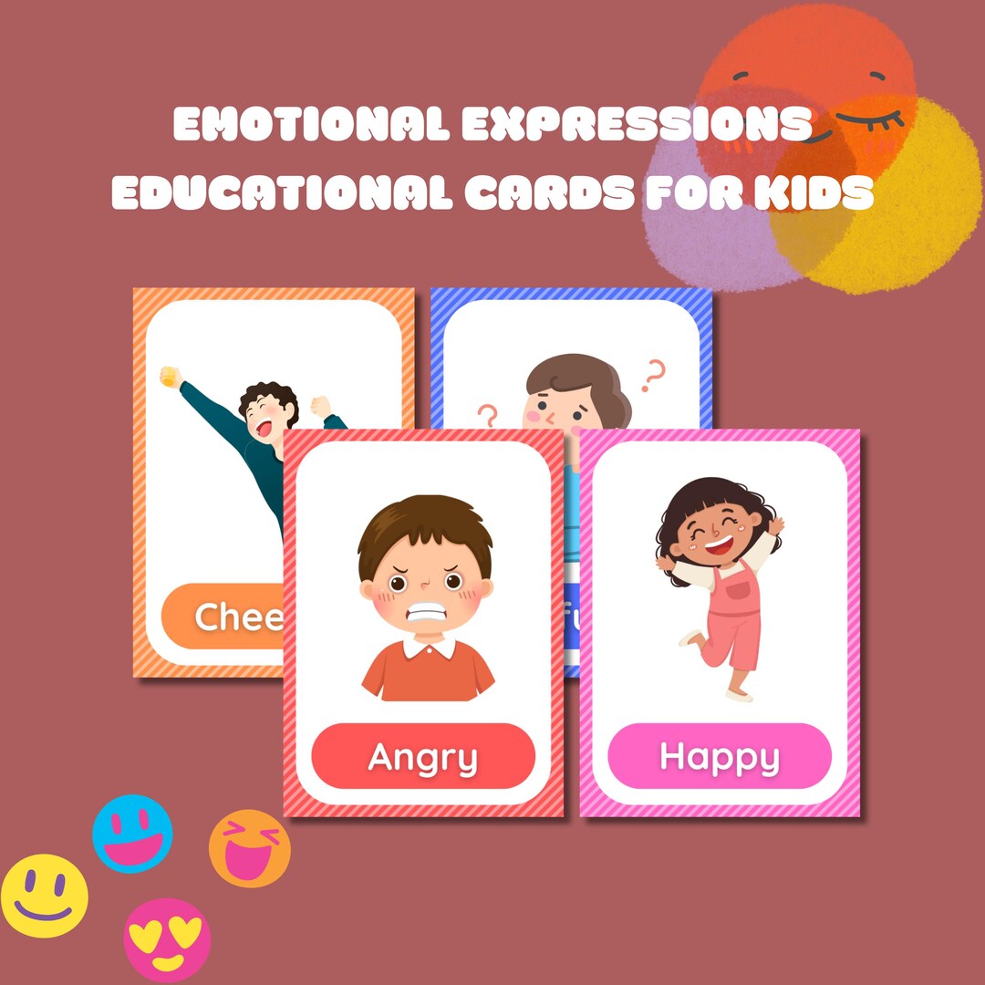 Feeling Cards, Feelings Children, PDF, A4 Printable Emotional Cards ...