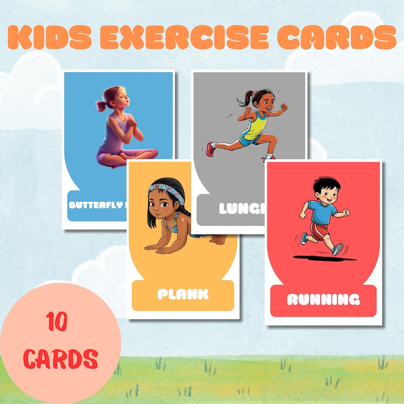 Kids Exercise Cards, Fun Movement Activity, Child Development Activity ...