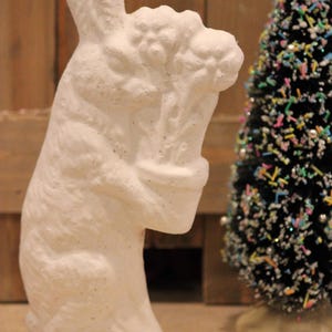 Unfinished paper mache Bunny w/Flower Pot