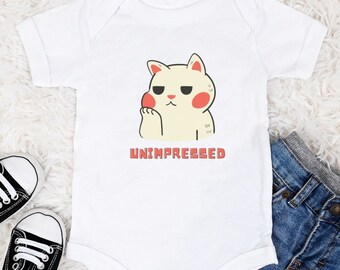 Unimpressed Funny Onesie~ Bored Cat Onesie ~ Cute Baby Onesie for Girl or Boy ~ Baby Shower Gift ~ Gift for New Baby ~ Baby Boy ~ Baby Girl