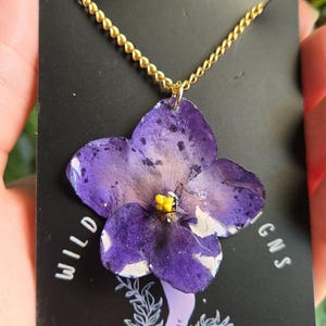 Real Violet Flower Necklace