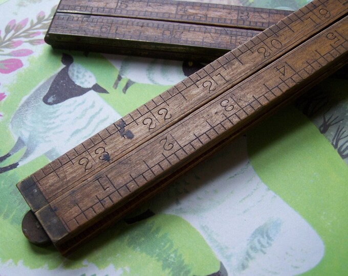 Vintage Pair of Wooden Folding Rulers Etsy