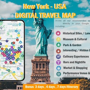 New York Travel Map mit Google Pins – Must-Visit-Orte & lokale Juwelen | NYC Digitaler Stadtführer