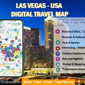 Las Vegas Reisekarte mit Google Pins – Must-Visit Spots & lokale Juwelen | Nevada Digitaler Reiseführer
