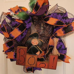 Halloween witches wreath, Halloween Boo Wreath