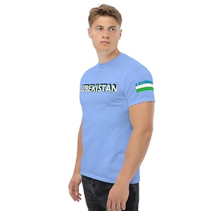 Uzbekistan classic tee with flag patch