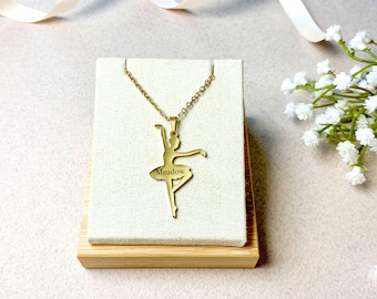 Personalized Ballerina Engraved Name Necklace,Custom Name Ballet Dancer Jewelry Gift,Dance Teacher Accessory Thank You Gift,Daughter Recital