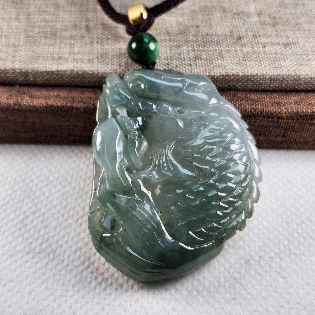 グレードA翡翠龍魚ペンダント：天然翡翠ネックレス - Etsy 日本