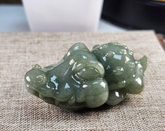 Grade A Jade Cutie 3D Crocodile Well Carved Untreated Natural Type