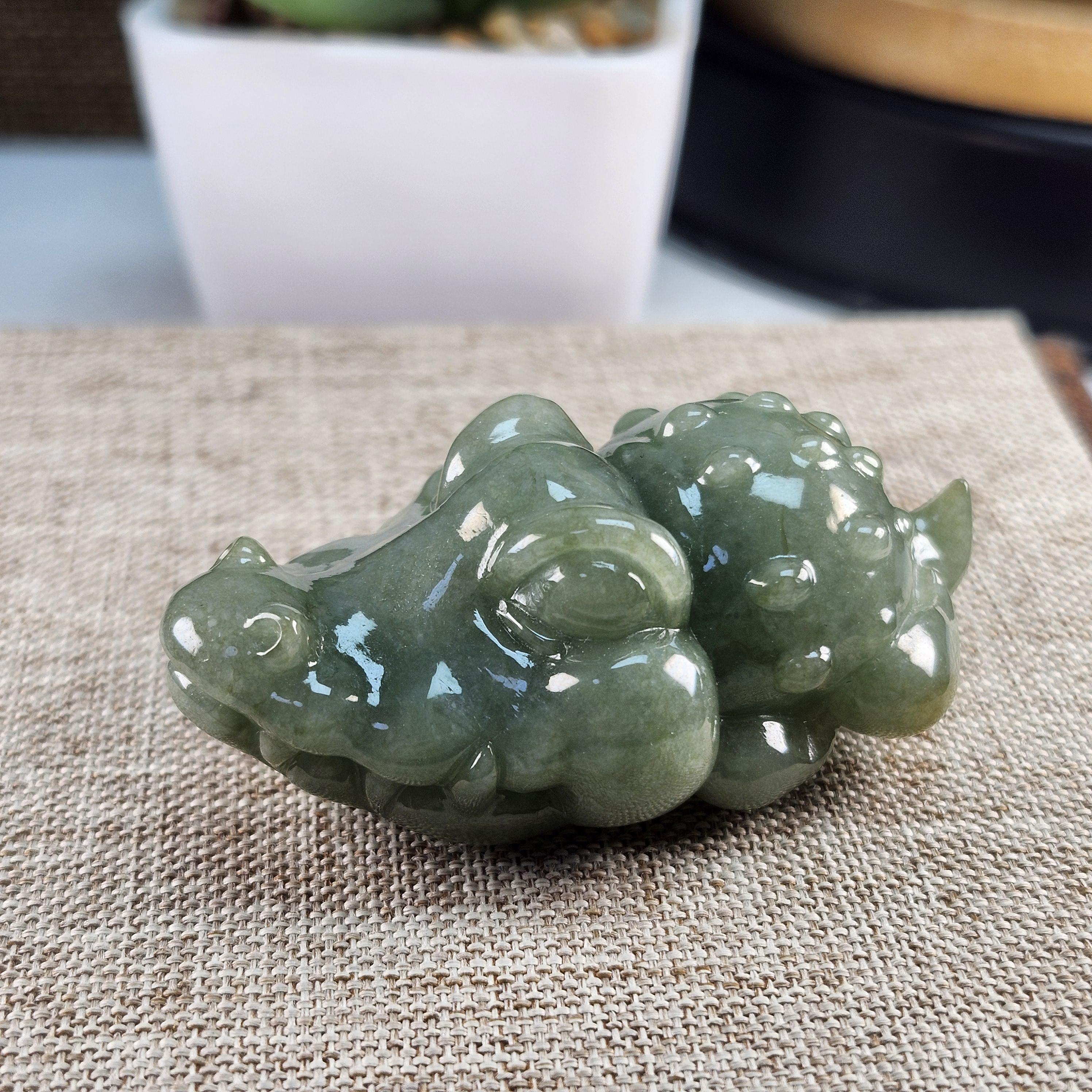 Grade A Jade Cutie 3D Crocodile Well Carved Untreated Natural Type