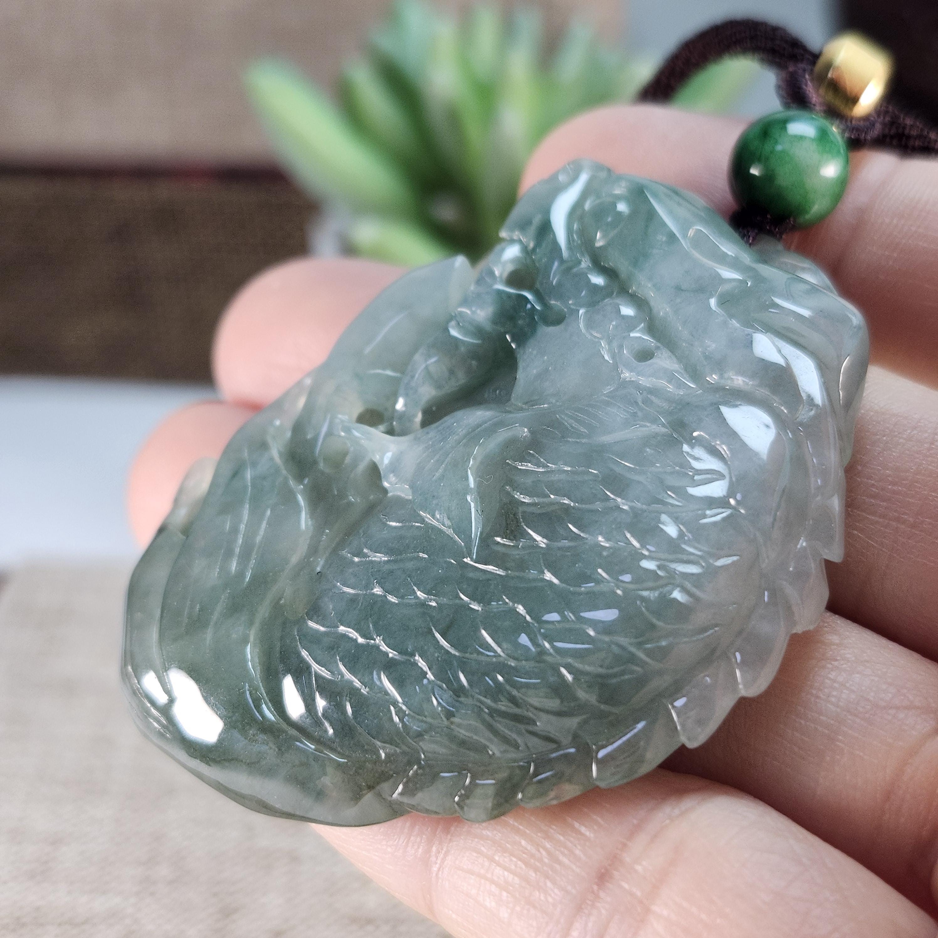 グレードA翡翠龍魚ペンダント：天然翡翠ネックレス - Etsy 日本