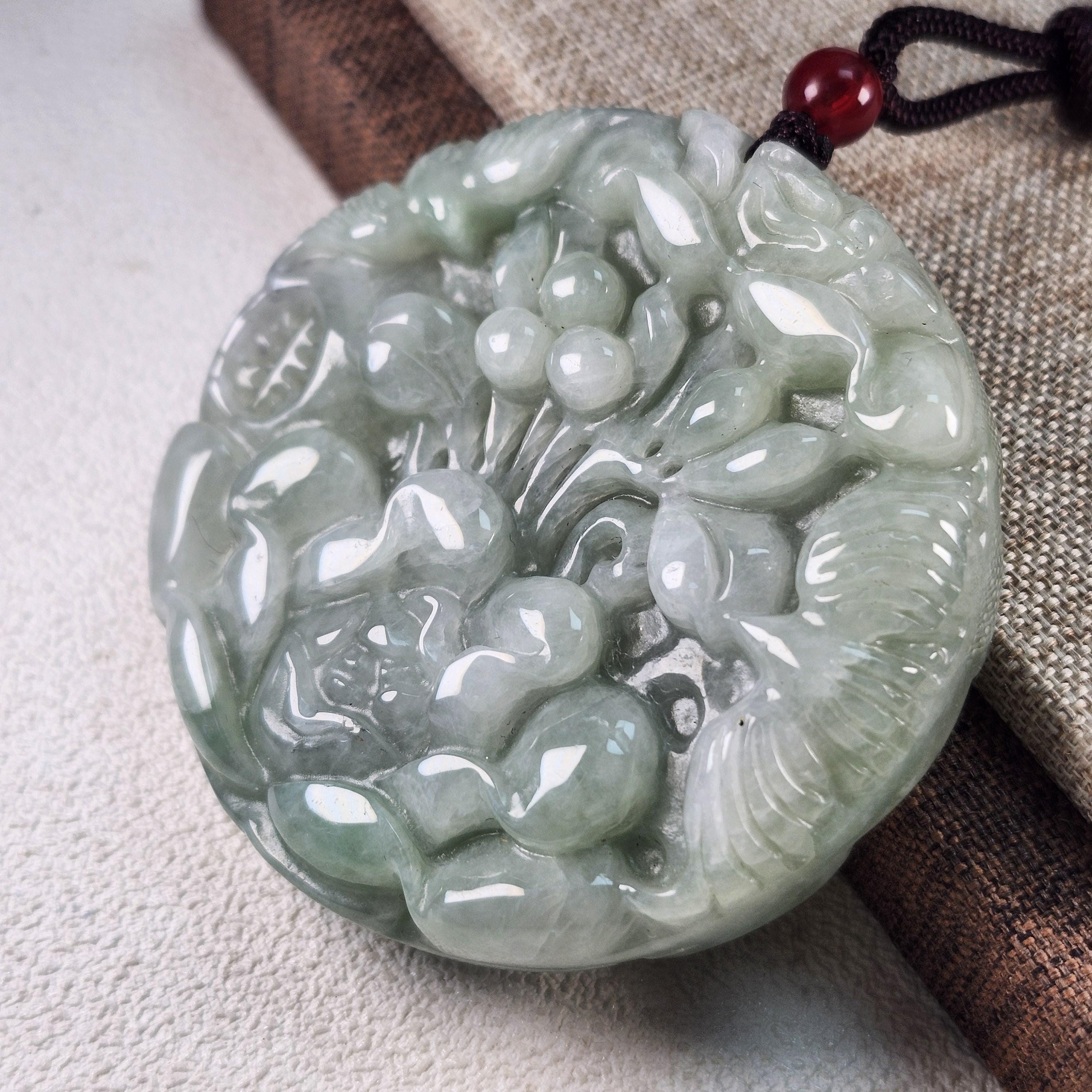 Grade A Two-sided Jade Floral 花開富貴 Well Carved and Untreated