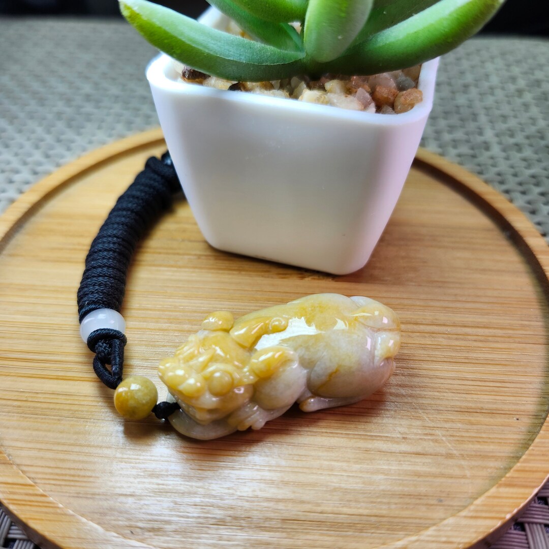 Certified Wealth Pixiu Absorb Money Natural Jade Pendant With Necklace ...