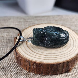 Grade A little mini Wealth Jade dragon turtle absorbs money well crafted untreated natural jadeite jade pendant with necklace cord