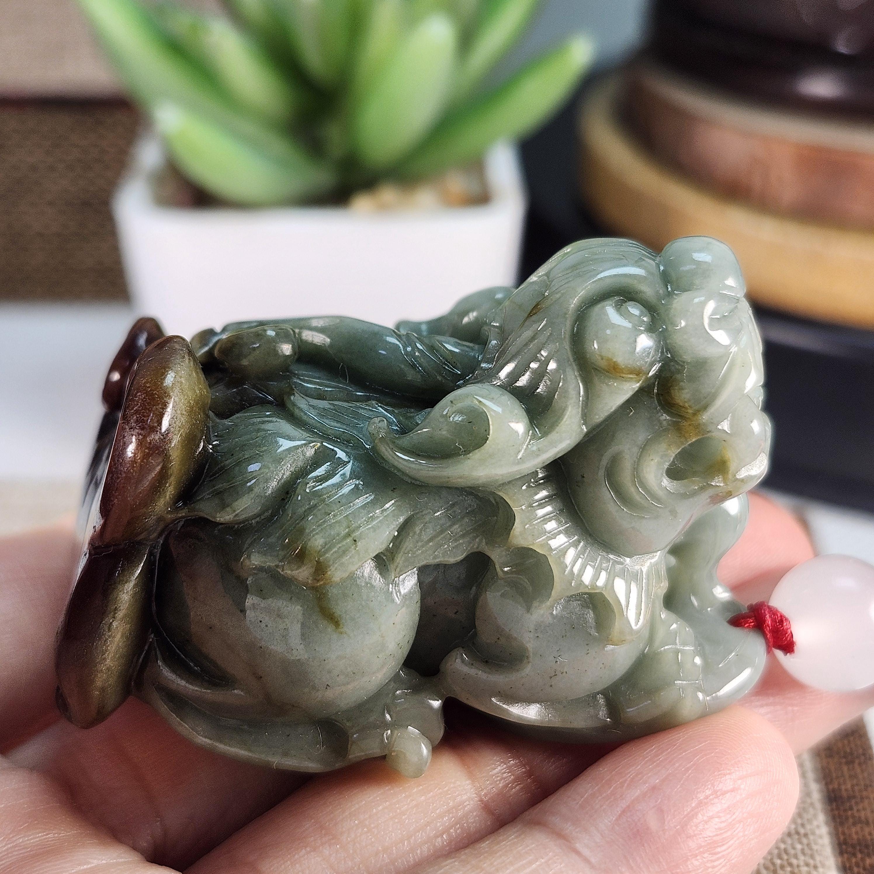 Grade A Large Well Carved 3D Wealth Pixiu With Ruyi 貔貅 Absorb